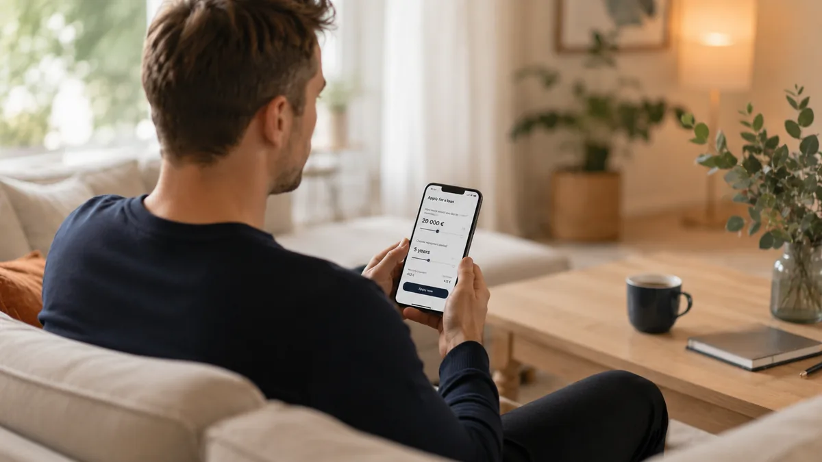 Mobiilne laen internetist 1 Mobiilne laen – inimene taotleb laenu nutitelefonis Smart-ID abil